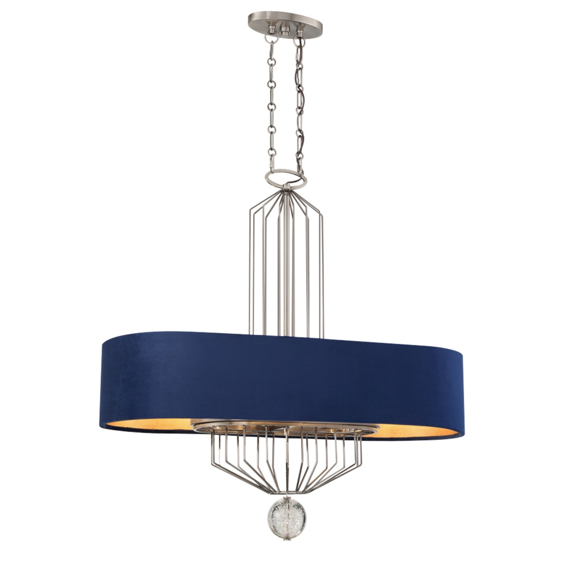 Grandeur 38" 8-Light Island Light, Aged Antique Nickel Finish - Bees Lighting