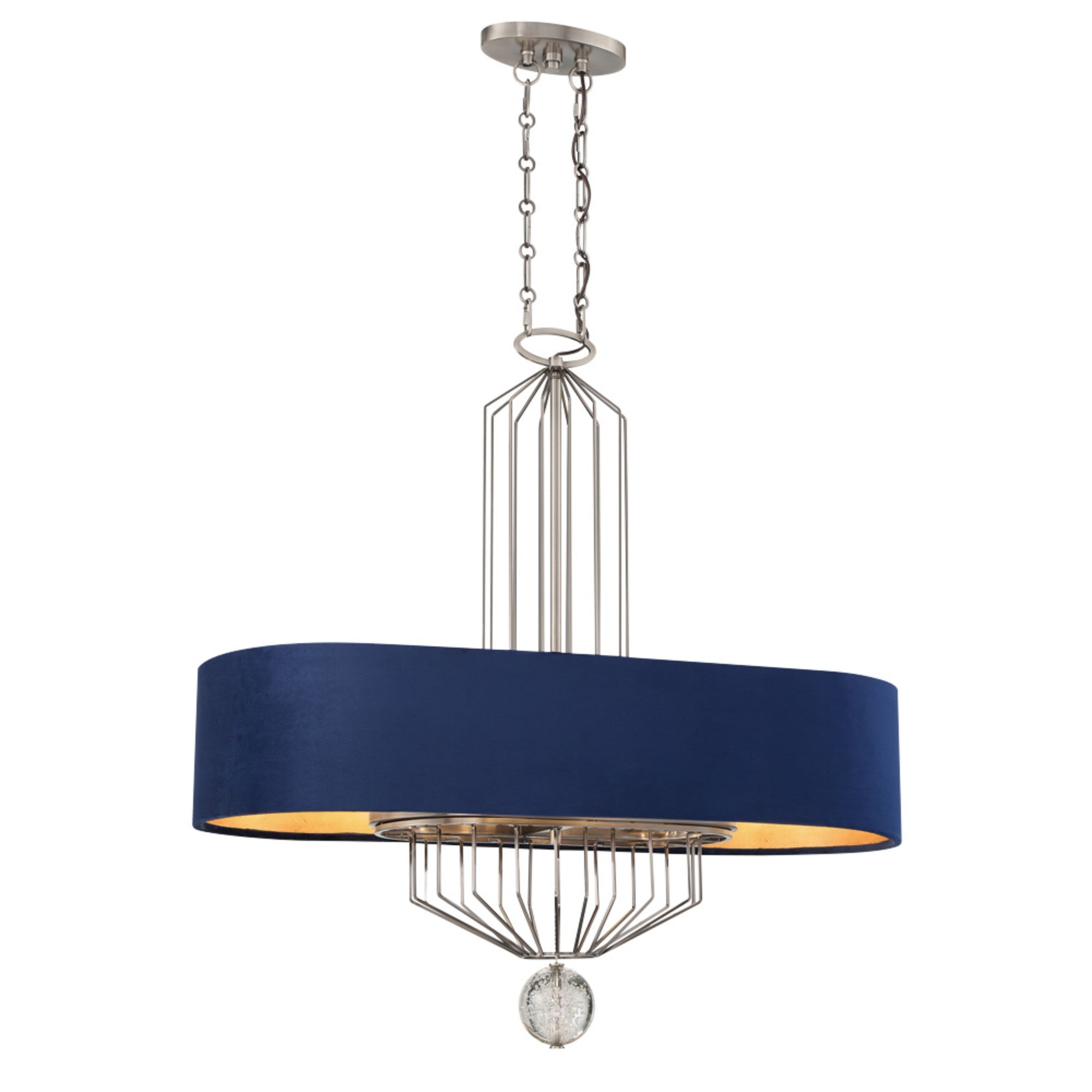 Grandeur 38" 8-Light Island Light, Aged Antique Nickel Finish - Bees Lighting
