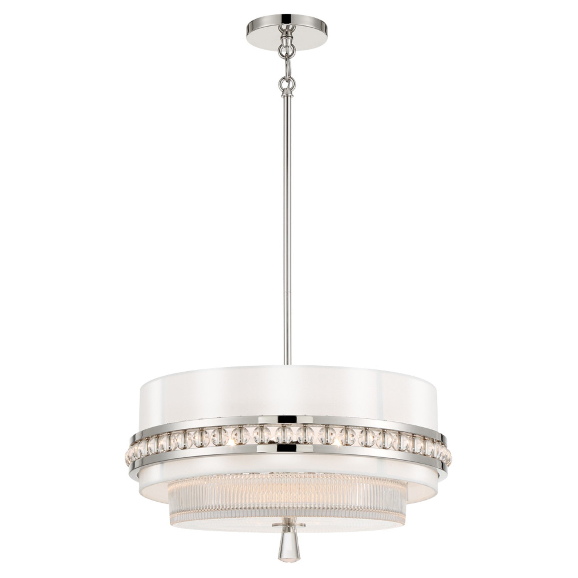 Sutton 18 in. 3 Lights Pendant Light Polished Nickel Finish