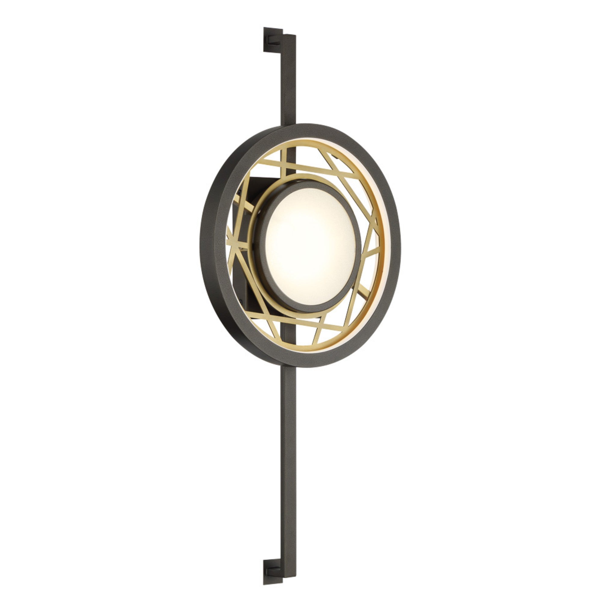 Tribeca 28" LED Wall Sconce, Smoked Iron & Soft Brass Finish - Bees Lighting