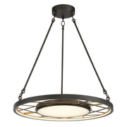 Tribeca 28" LED Pendant, Smoked Iron & Soft Brass Finish - Bees Lighting