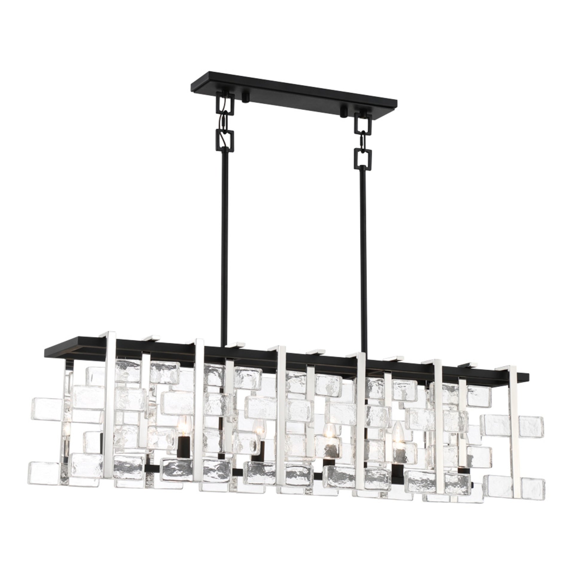 Painesdale 45" 6-Light Island Light, Sand Coal & Polished Nickel Finish - Bees Lighting