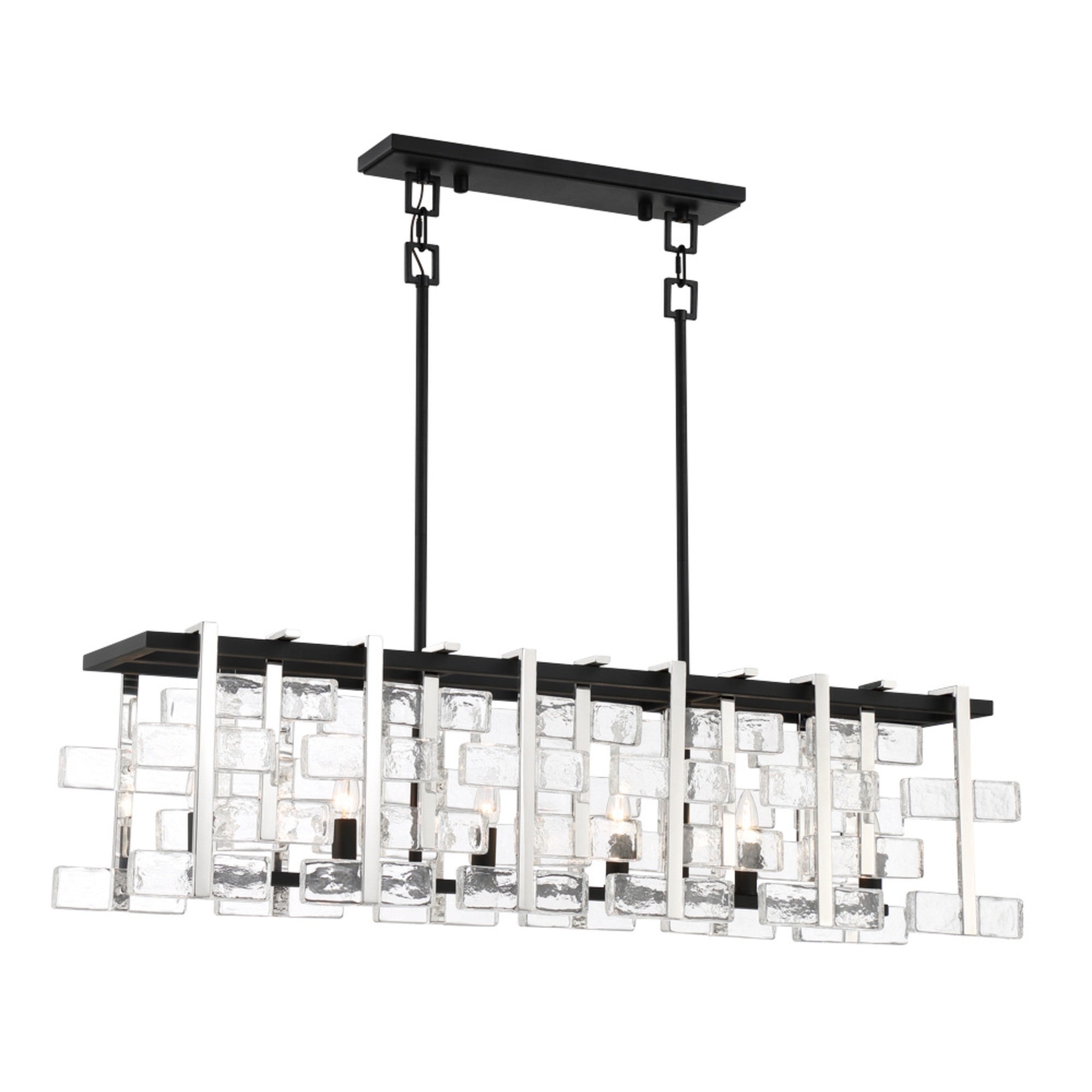 Painesdale 45" 6-Light Island Light, Sand Coal & Polished Nickel Finish - Bees Lighting