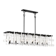 Painesdale 56" 8-Light Island Light, Sand Coal & Polished Nickel Finish - Bees Lighting