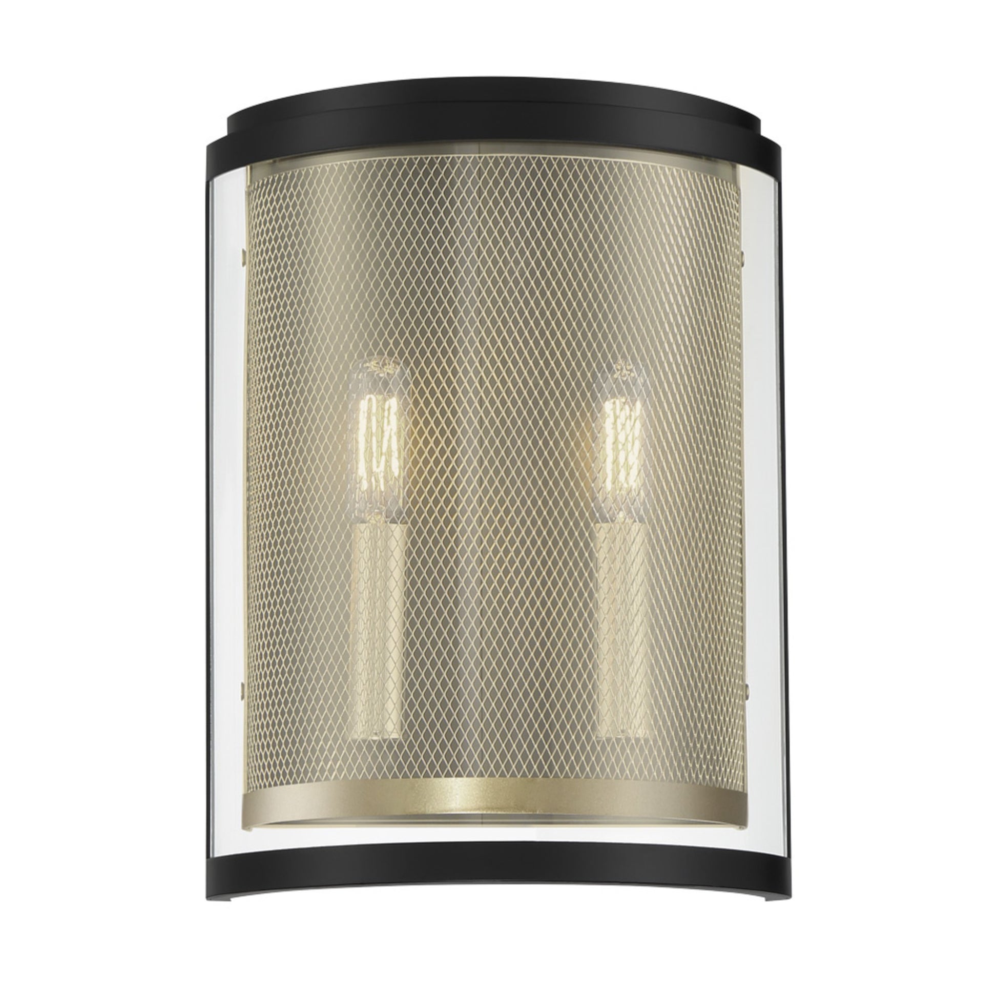 Soho 20" 2-Light Wall Sconce, Coal & Soft Brass Finish - Bees Lighting