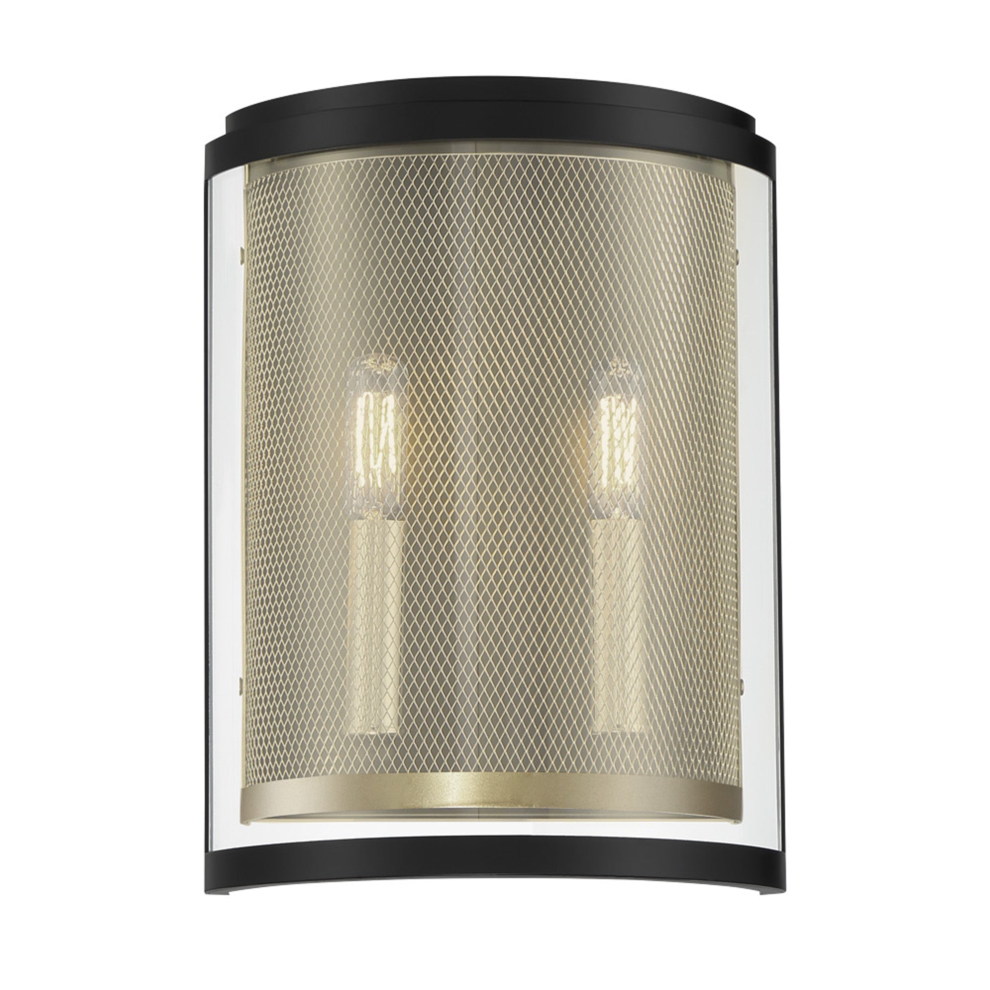 Soho 20" 2-Light Wall Sconce, Coal & Soft Brass Finish - Bees Lighting