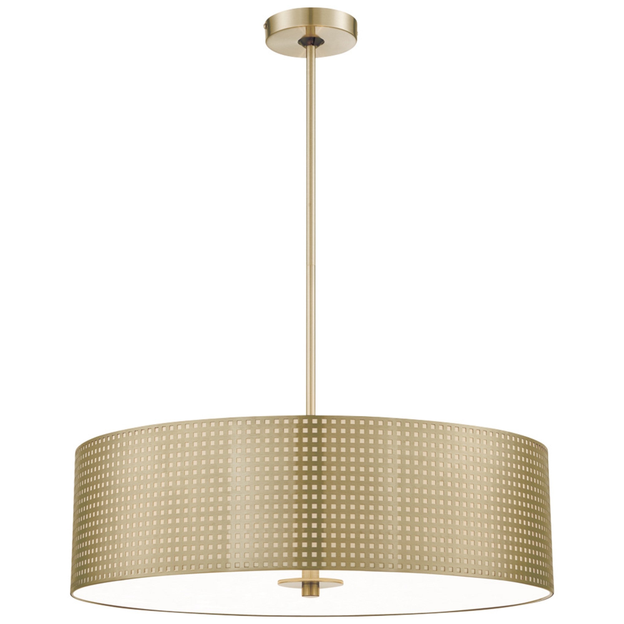 Grid 24" 4-Light Pendant, Soft Brass Finish - Bees Lighting
