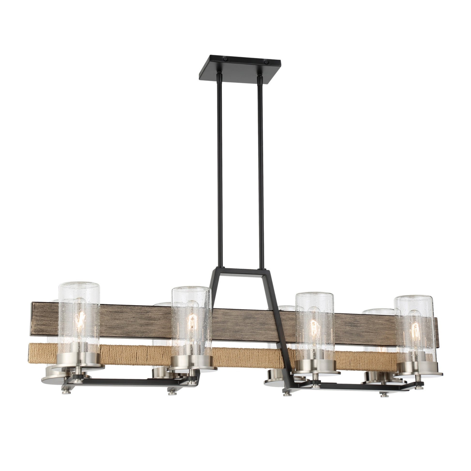 Silver Creek 39" 8-Light Outdoor Island Light, Stone Grey, Coal & Nickel Finish - Bees Lighting