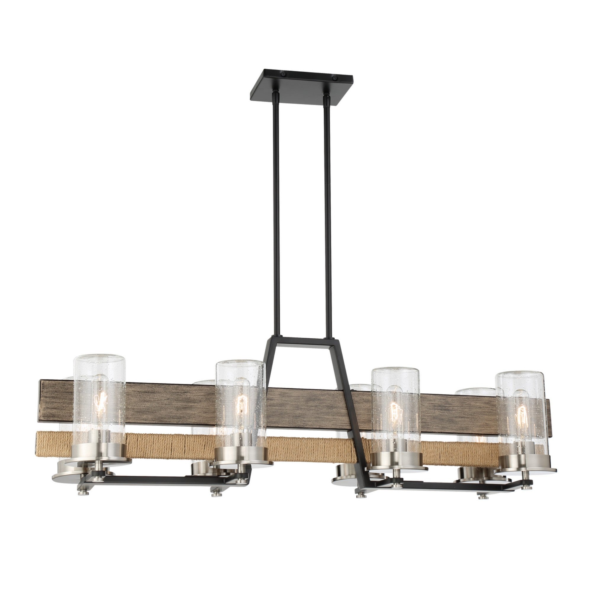 Silver Creek 39" 8-Light Outdoor Island Light, Stone Grey, Coal & Nickel Finish - Bees Lighting