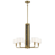 Chelsea 30" 5-Light Chandelier, Soft Brass Finish - Bees Lighting