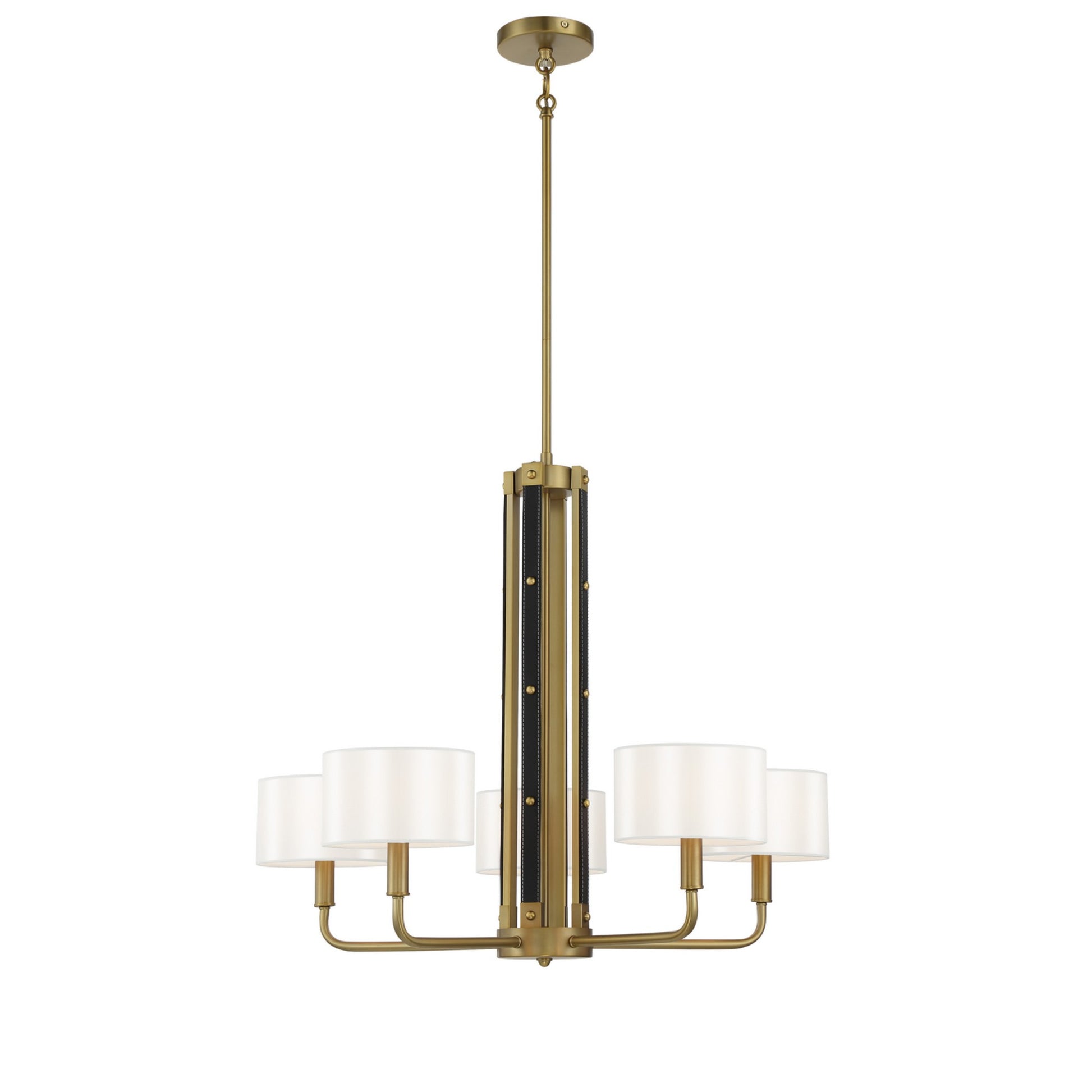Chelsea 30" 5-Light Chandelier, Soft Brass Finish - Bees Lighting