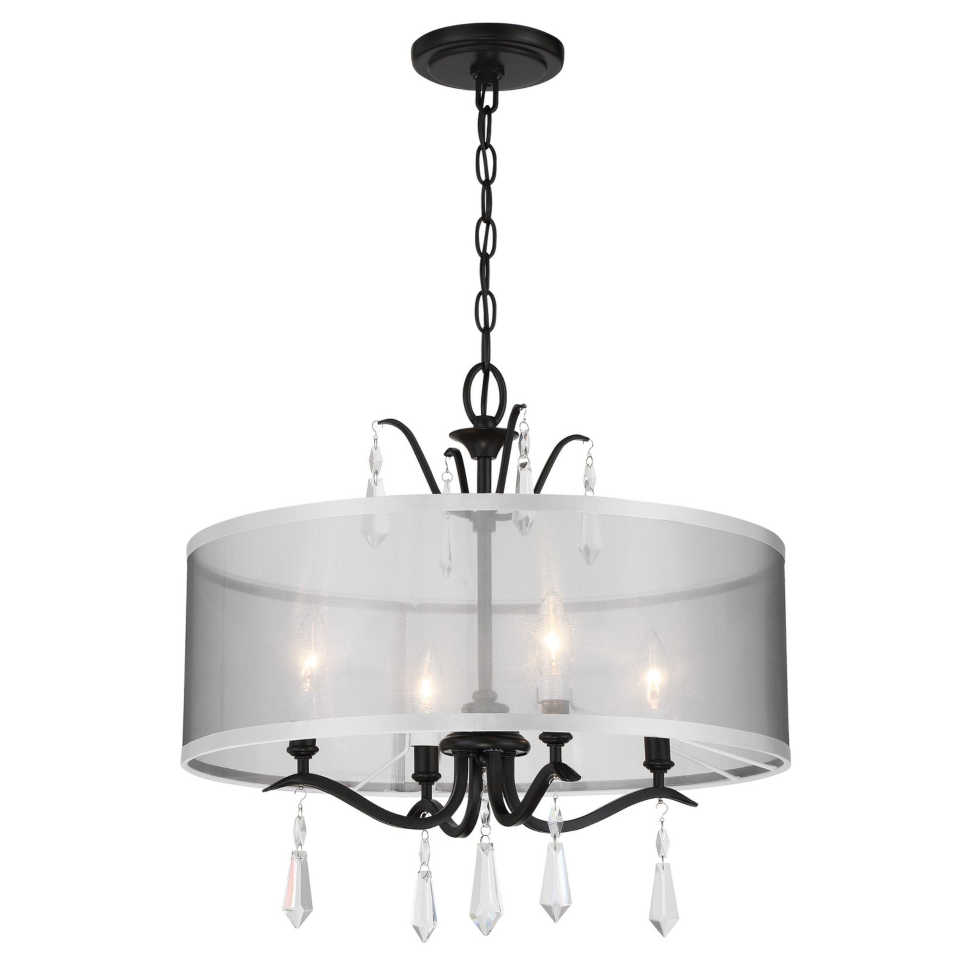 Laurel Estate 20" 4-Light Flush/Semi-Flush Mount, Coal Finish - Bees Lighting
