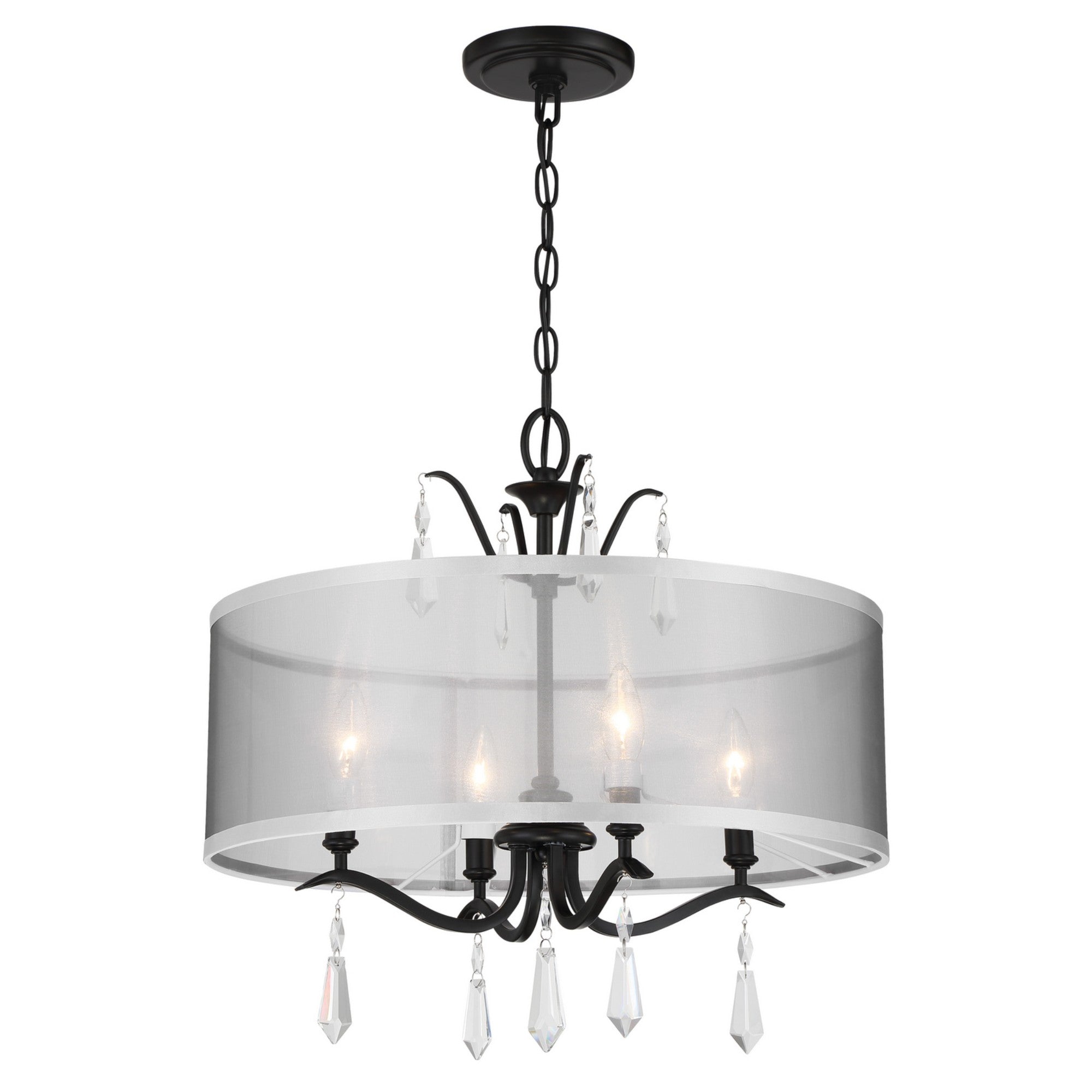 Laurel Estate 20" 4-Light Flush/Semi-Flush Mount, Coal Finish - Bees Lighting
