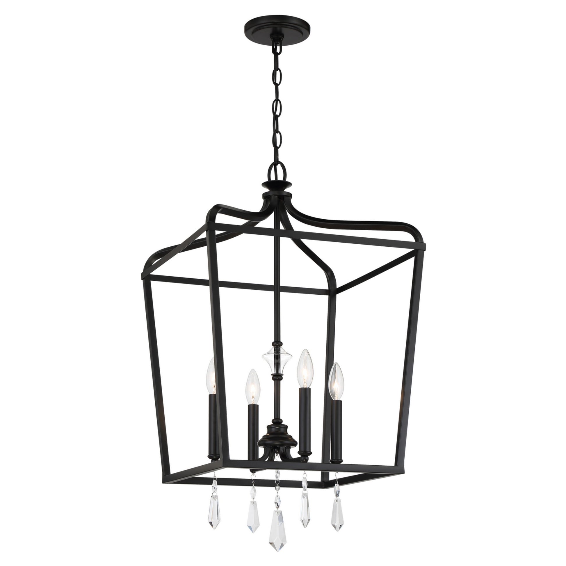 Laurel Estate 30" 4-Light Foyer Pendant, Coal Finish - Bees Lighting