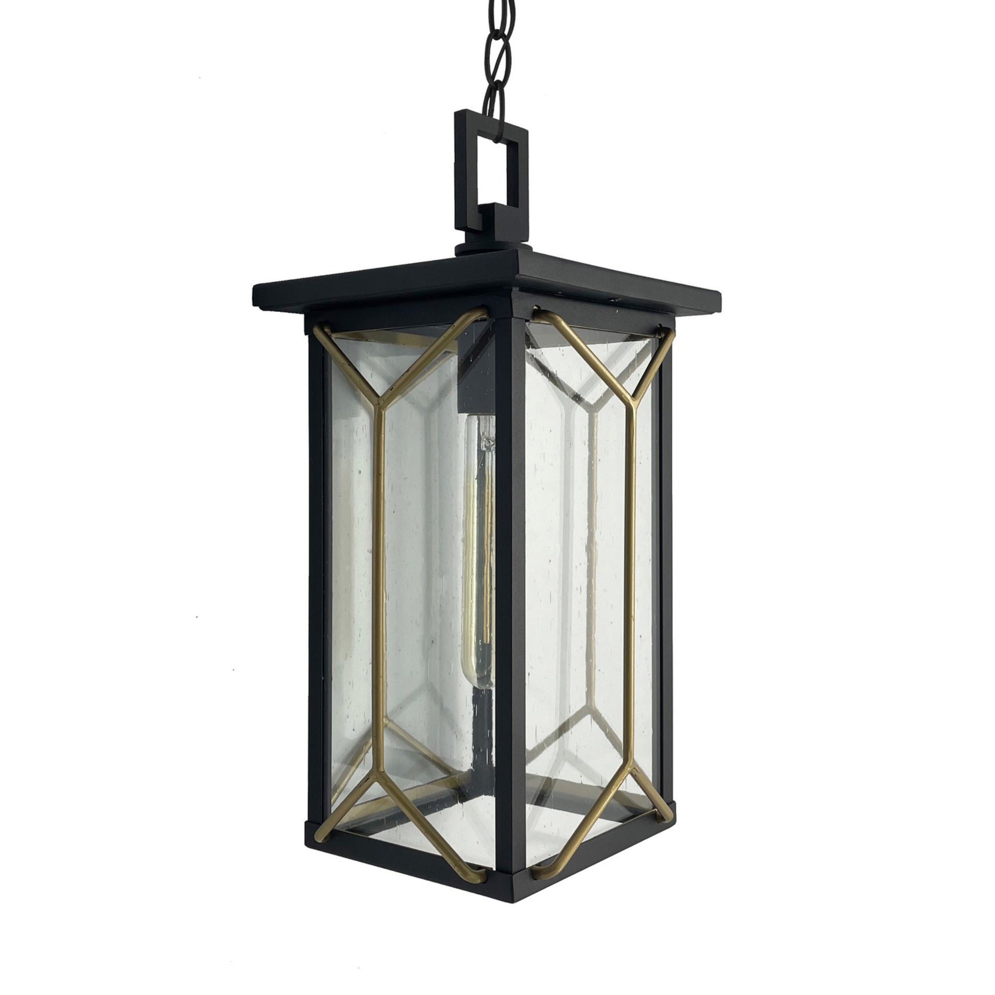 Hillside Manor 17" Outdoor Chain Hung, Sand Coal & Mystic Gold Finish - Bees Lighting