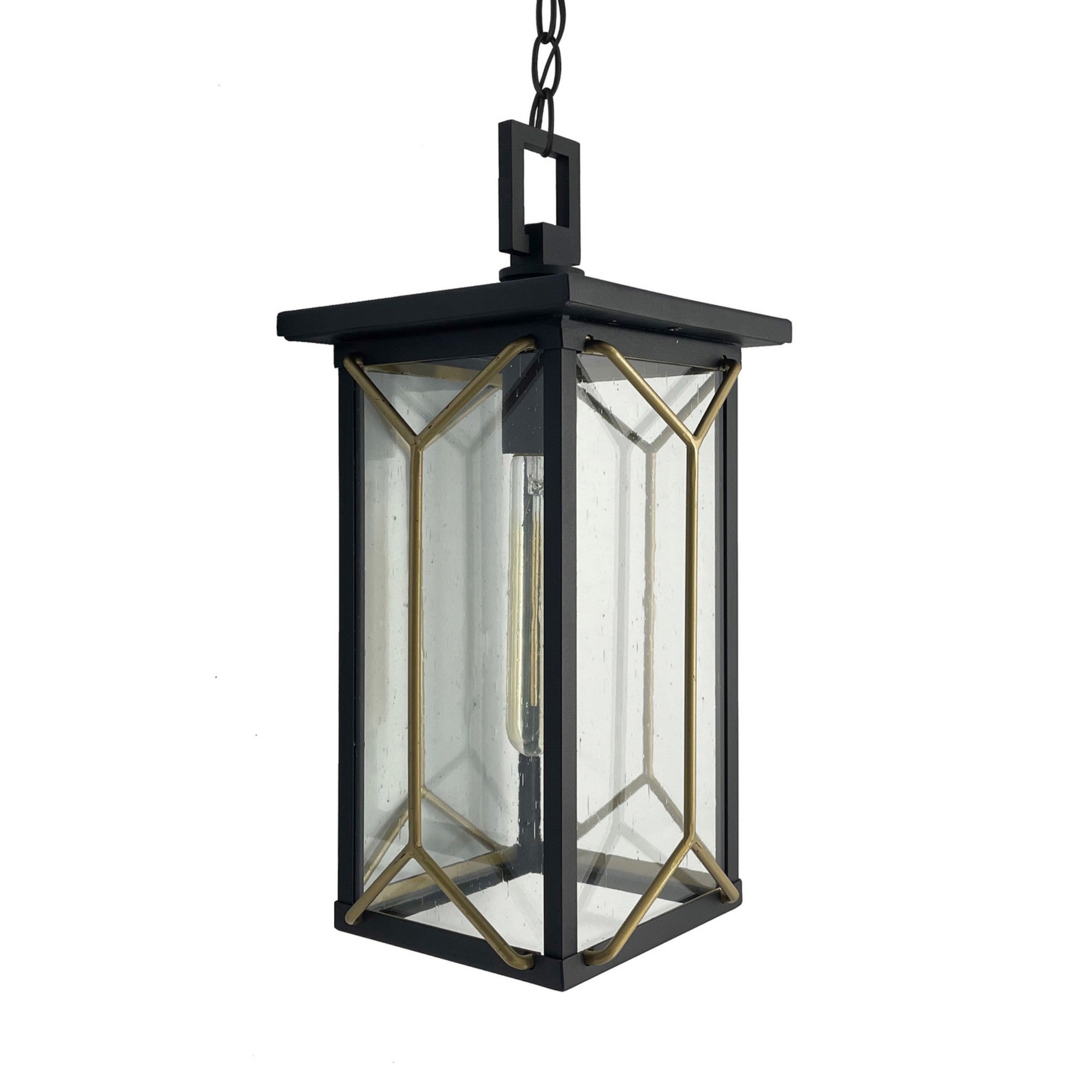 Hillside Manor 17" Outdoor Chain Hung, Sand Coal & Mystic Gold Finish - Bees Lighting