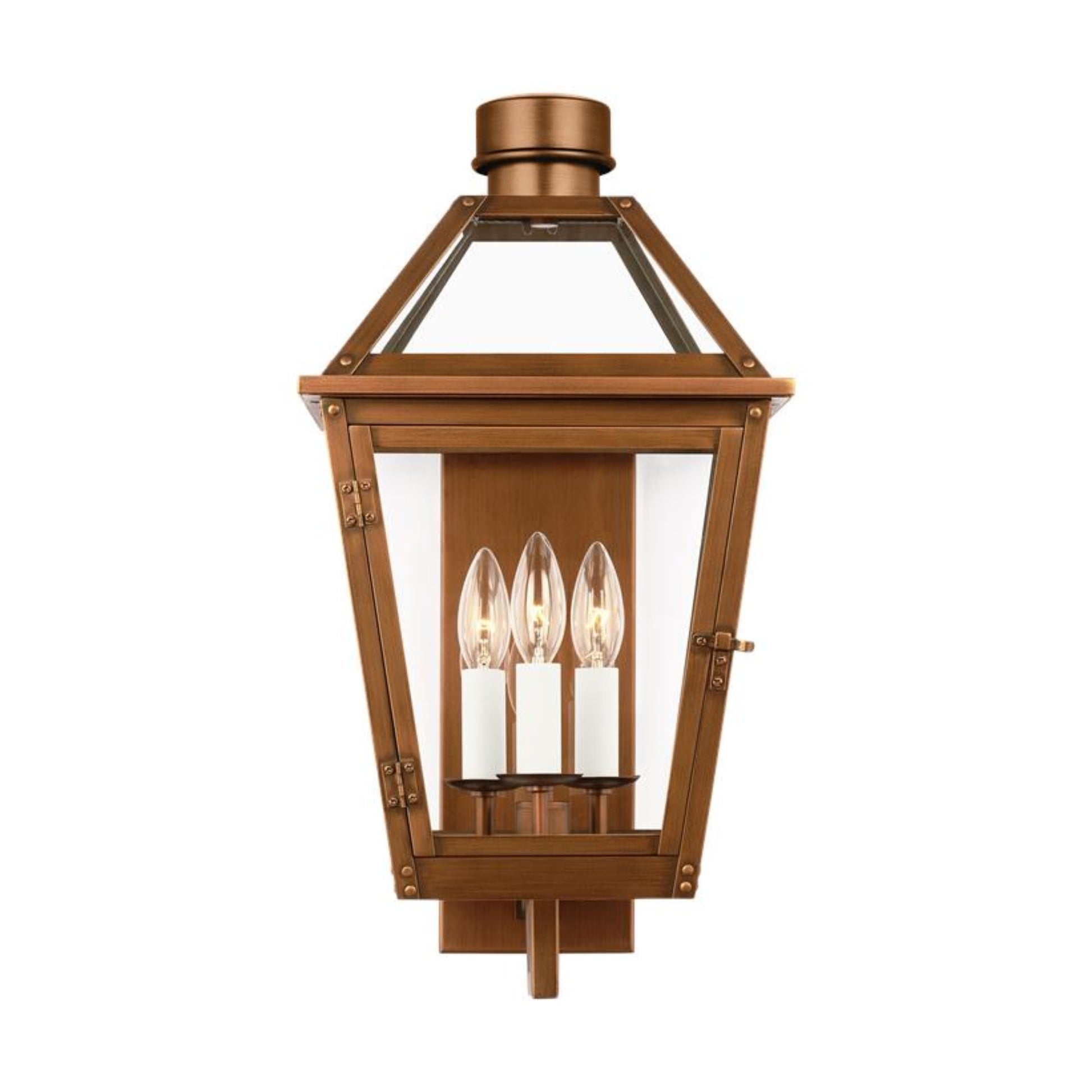 Hyannis 20" 3-Light Medium Wall Lantern, Natural Copper Finish - Bees Lighting