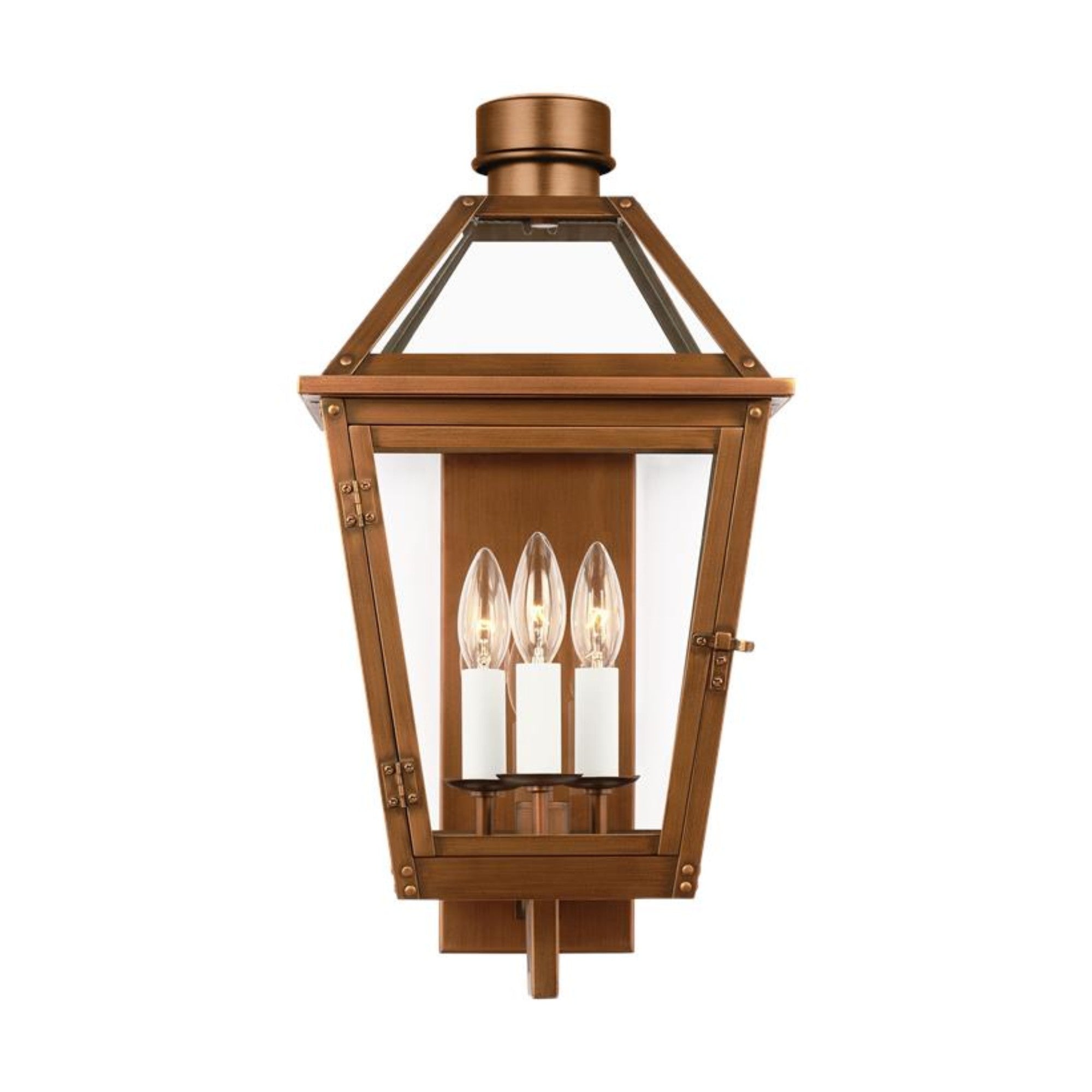 Hyannis 20" 3-Light Medium Wall Lantern, Natural Copper Finish - Bees Lighting