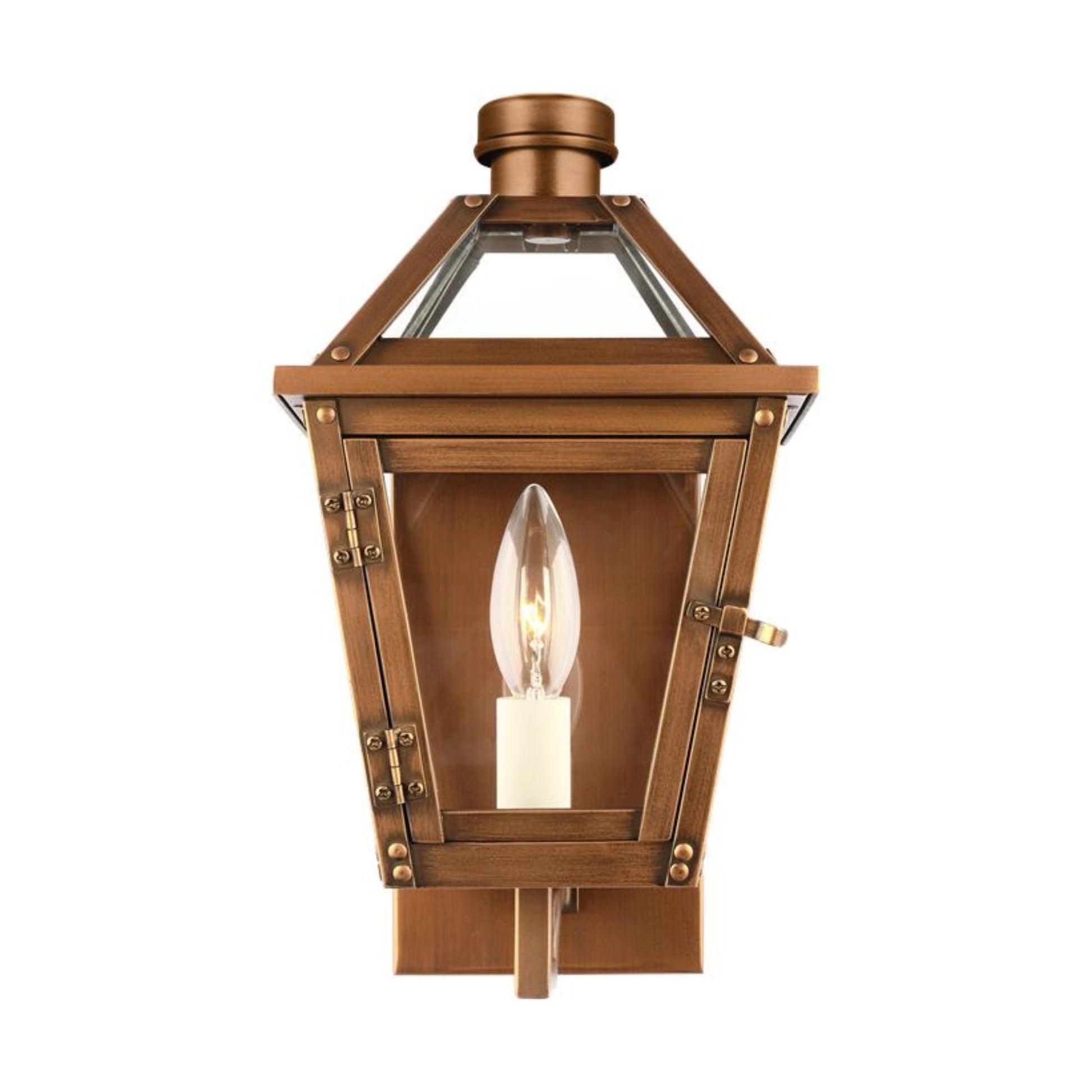 Hyannis 13" Extra Small Wall Lantern, Natural Copper Finish - Bees Lighting
