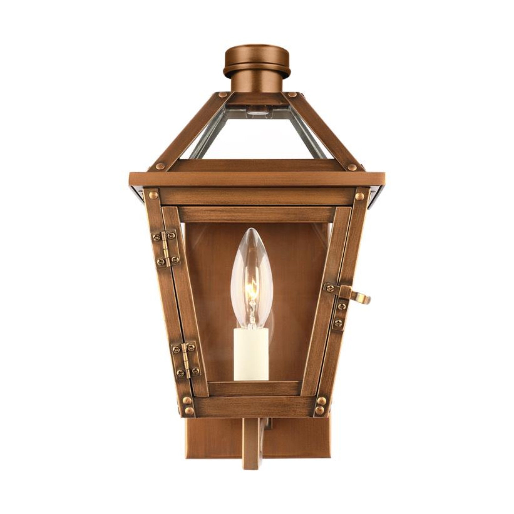 Hyannis 13" Extra Small Wall Lantern, Natural Copper Finish - Bees Lighting