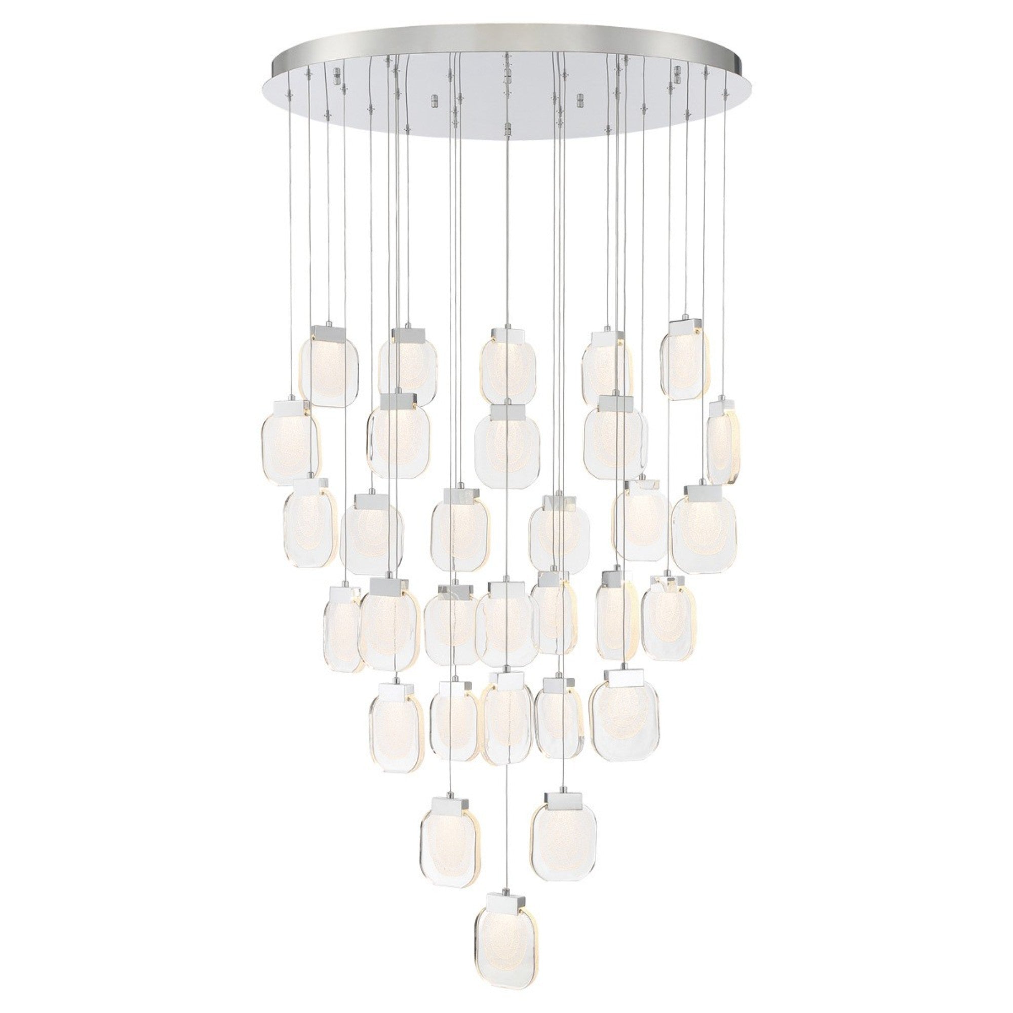 Paget 31-Light 39" LED Grand Chandelier, Chrome Finish - Bees Lighting