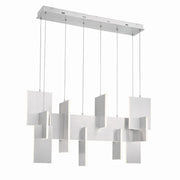 Coburg 3-Light 42" LED Linear Chandelier, Silver Finish - Bees Lighting