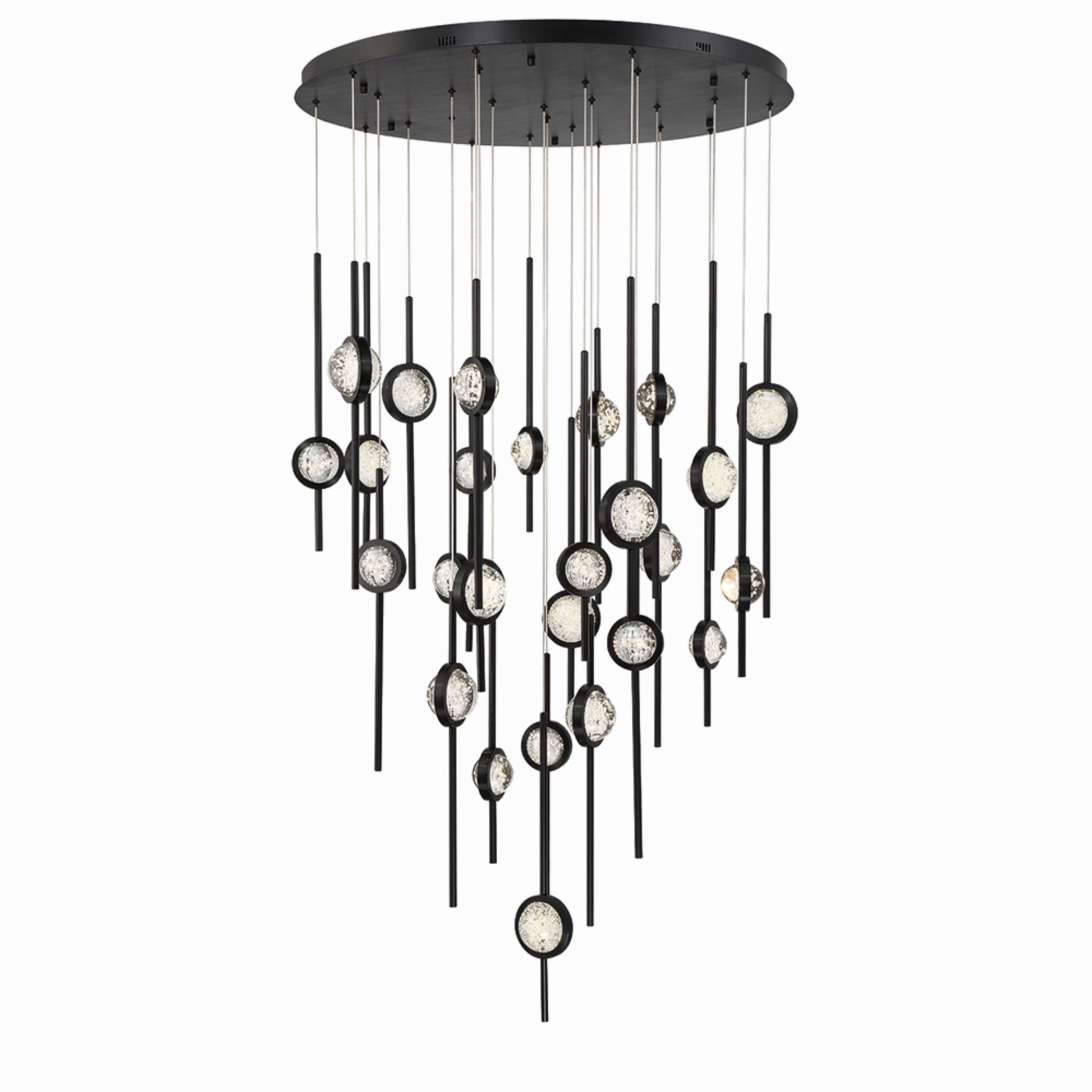 Barletta 26-Light 40" LED Grand Chandelier, Black Finish - Bees Lighting