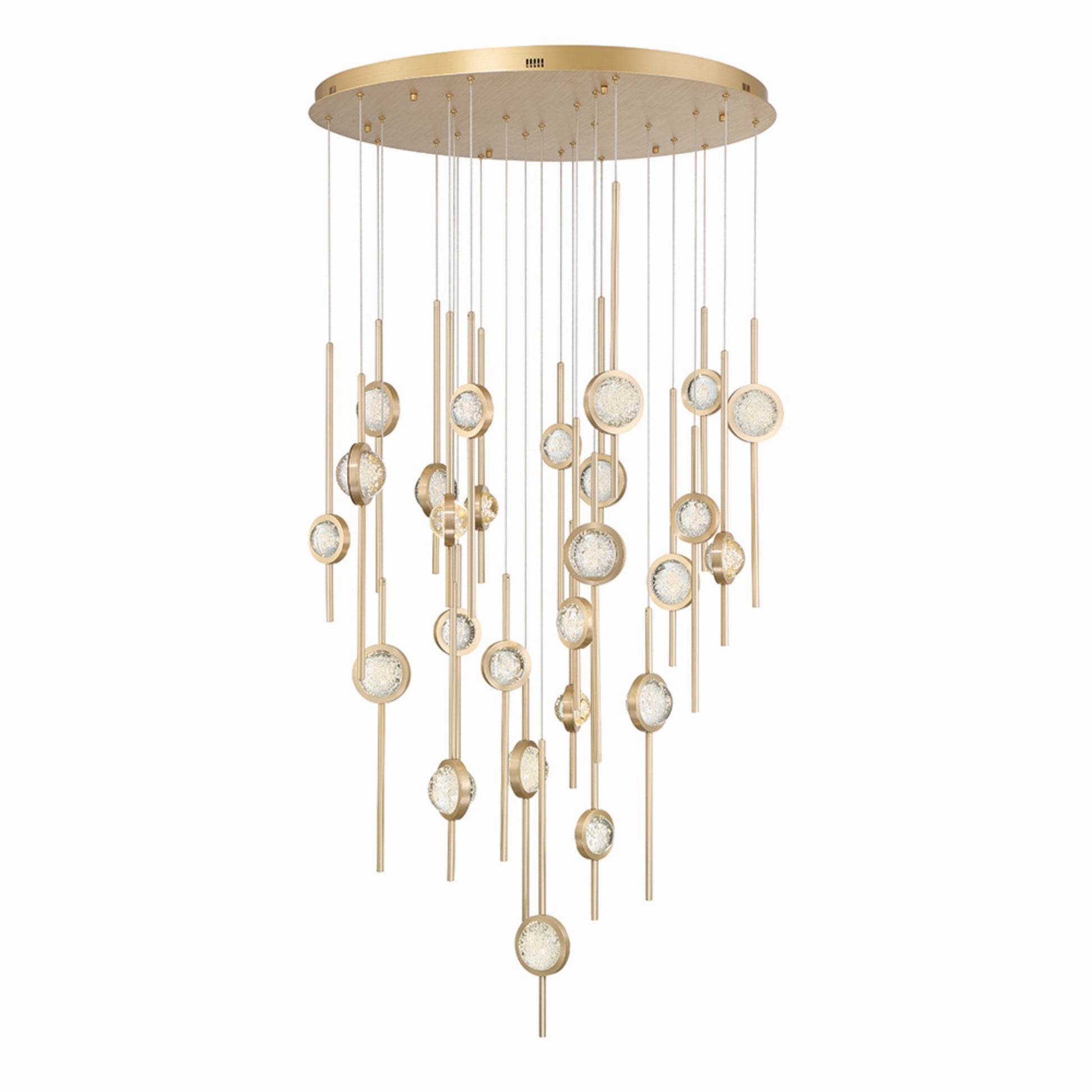 Barletta 26-Light 40" LED Grand Chandelier, Brass Finish - Bees Lighting