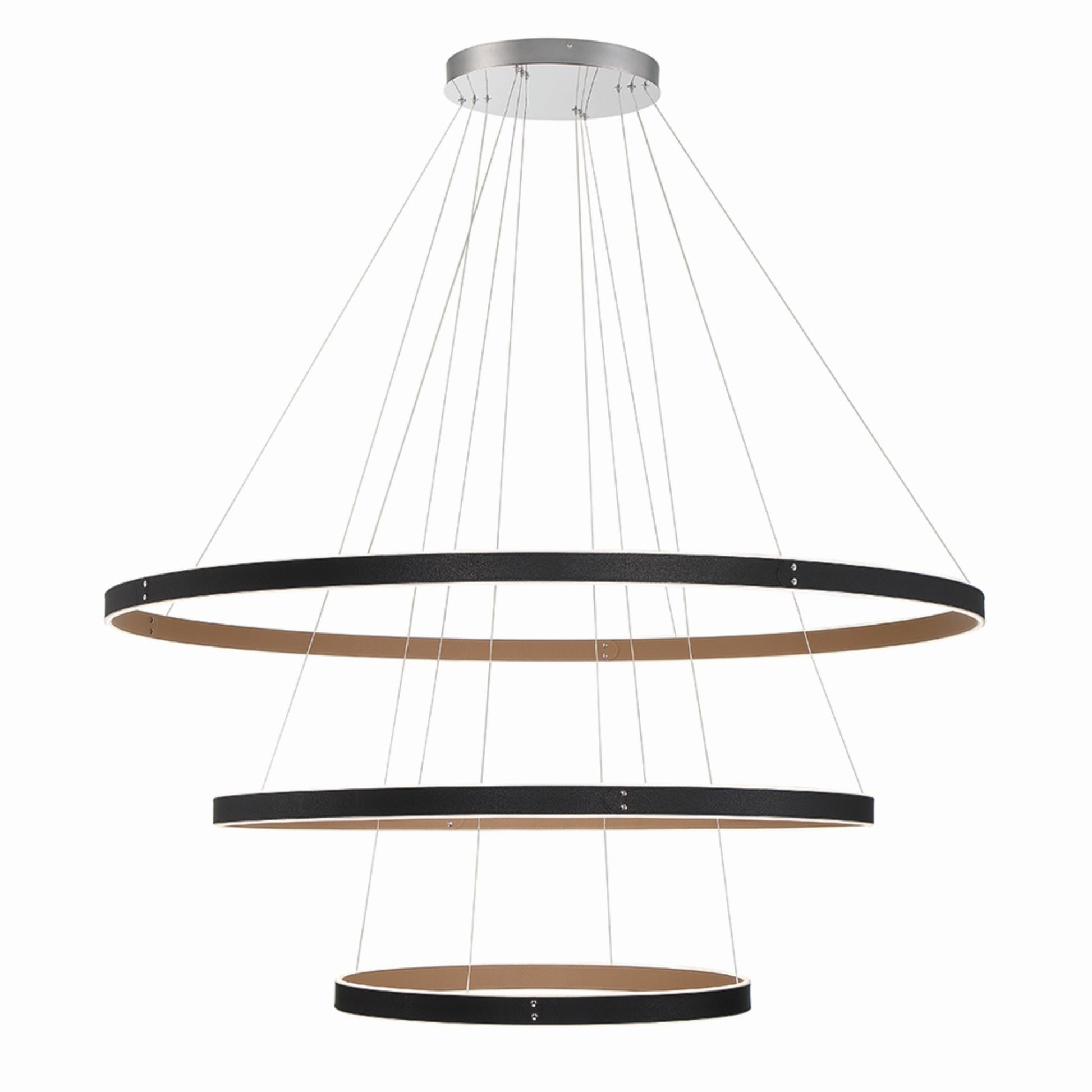 Verdura 3-Tiers 60" LED Grand Chandelier, Black Finish - Bees Lighting