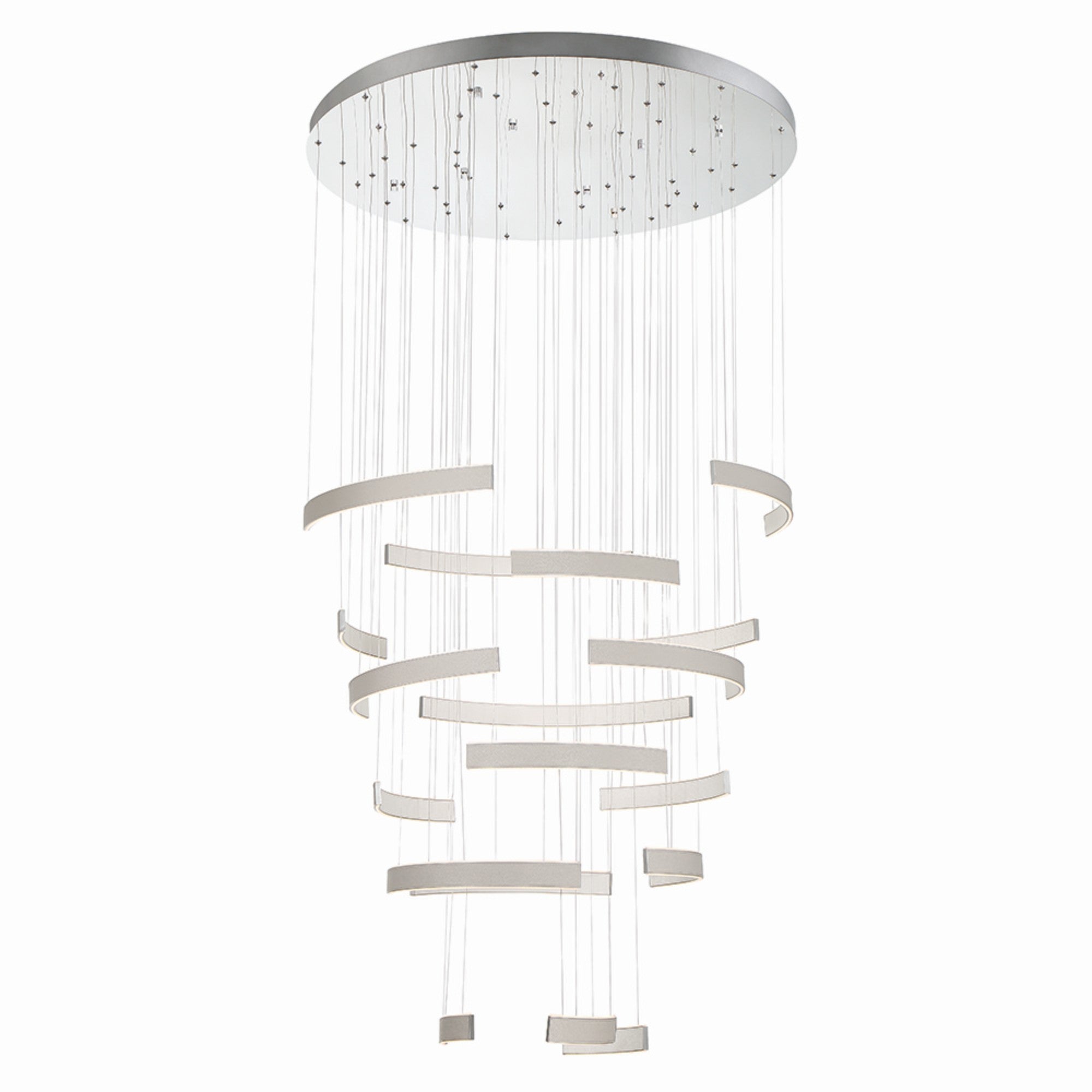 Verdura 6-Tiers 18-Light 41" LED Grand Chandelier, Grey Finish - Bees Lighting