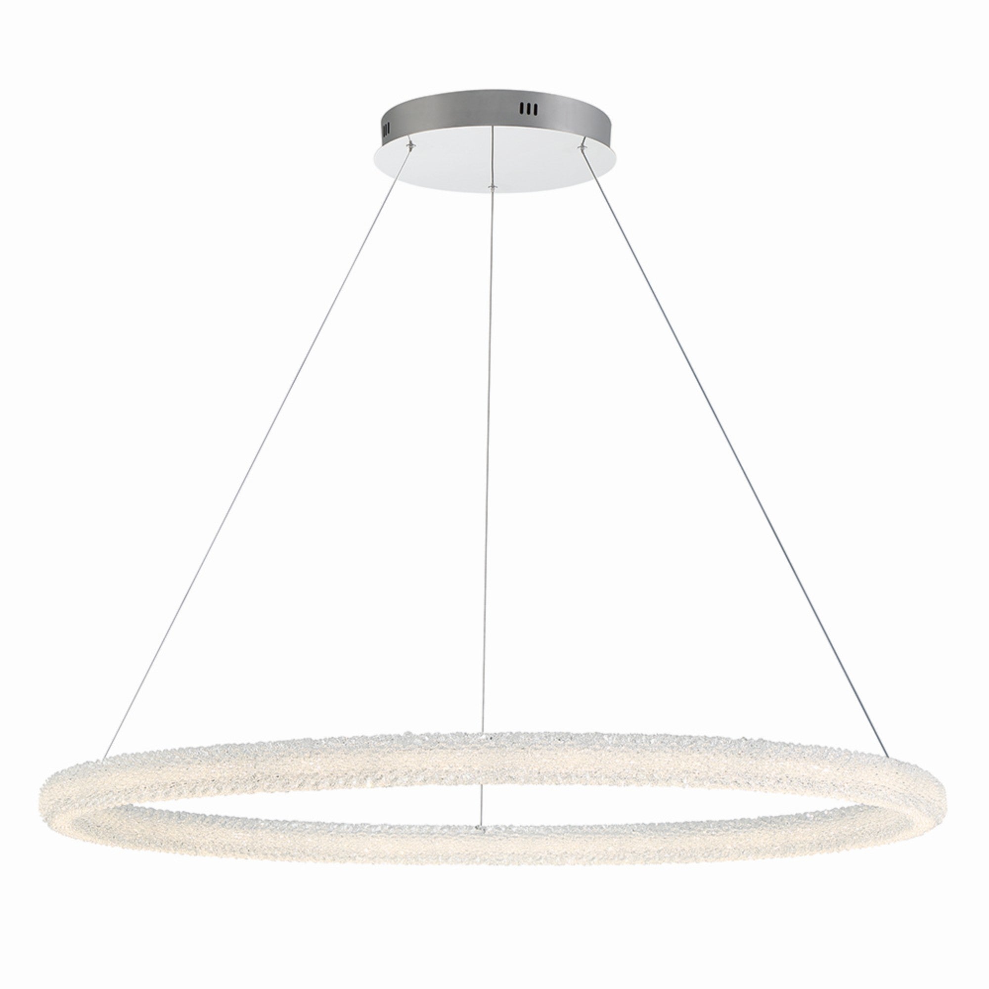 Sassi 48" LED Chandelier, Chrome Finish with Crystals - Bees Lighting