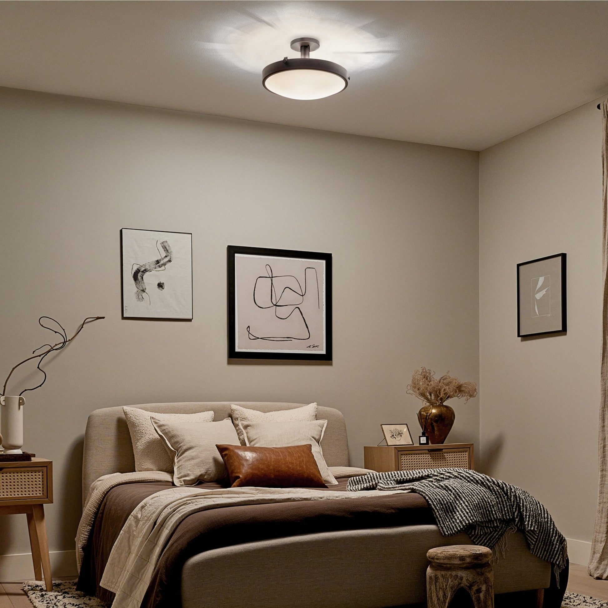Lytham 21" 4-Light Semi-Flush Mount, Black Finish - Bees Lighting