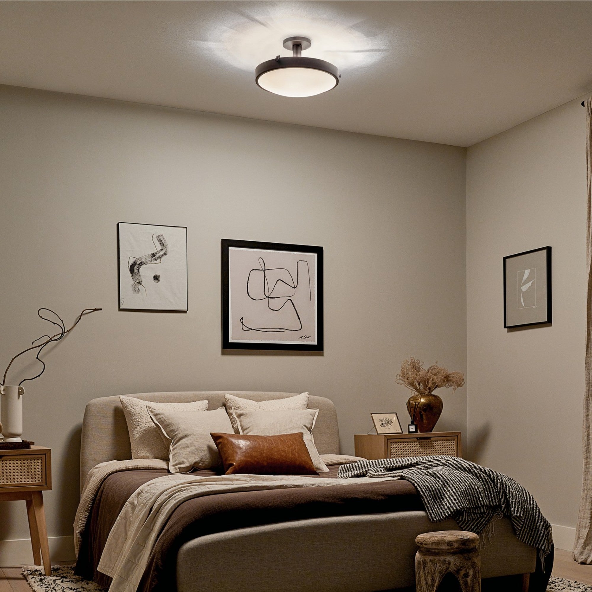 Lytham 21" 4-Light Semi-Flush Mount, Black Finish - Bees Lighting