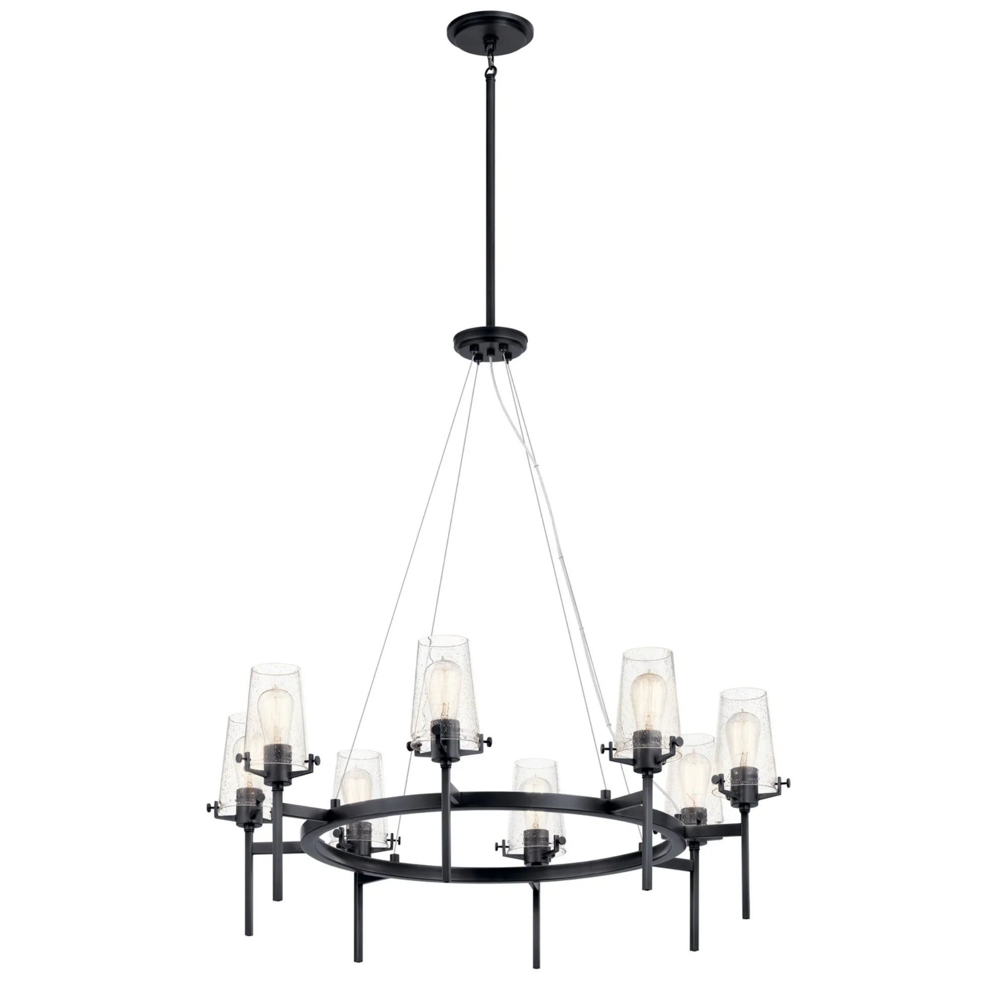 Alton 38" 8-Light Chandelier, Black Finish - Bees Lighting