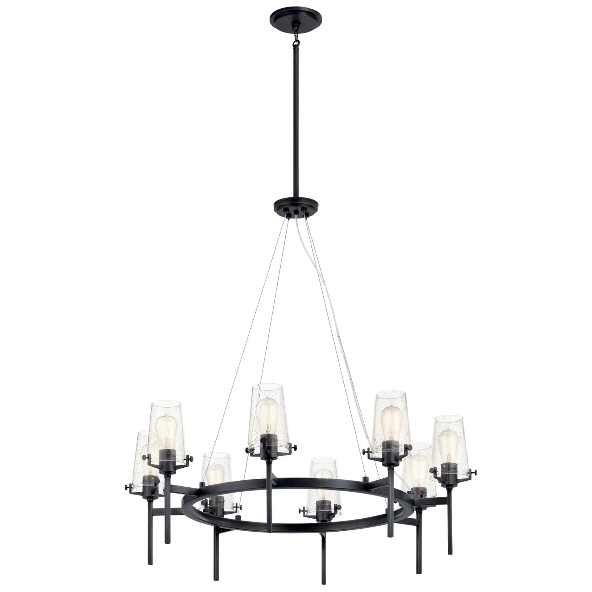 Alton 38" 8-Light Chandelier, Black Finish - Bees Lighting