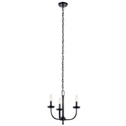 Kennewick 16" 3-Light Mini Chandelier, Black Finish - Bees Lighting