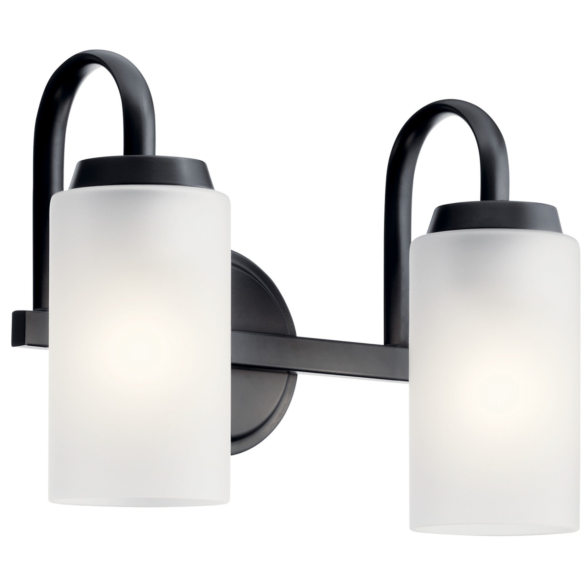 Kennewick 13" 2-Light Bath Vanity Light, Black Finish - Bees Lighting