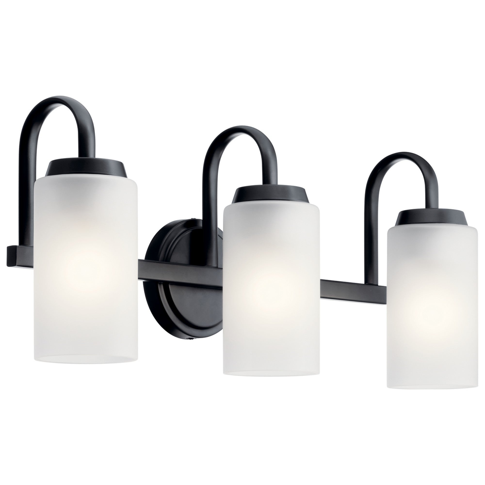 Kennewick 23" 3-Light Bath Vanity Light, Black Finish - Bees Lighting