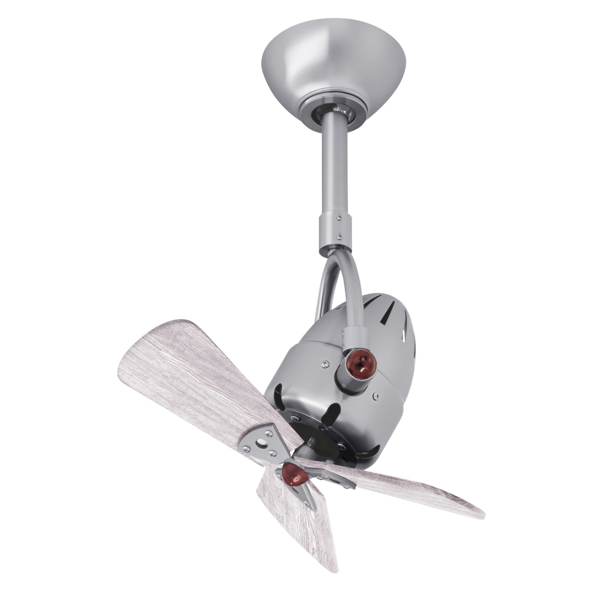 Diane 16 Inch Oscillating Directional Ceiling Fan, Brushed Nickel with Barn Wood Blades - Bees Lighting