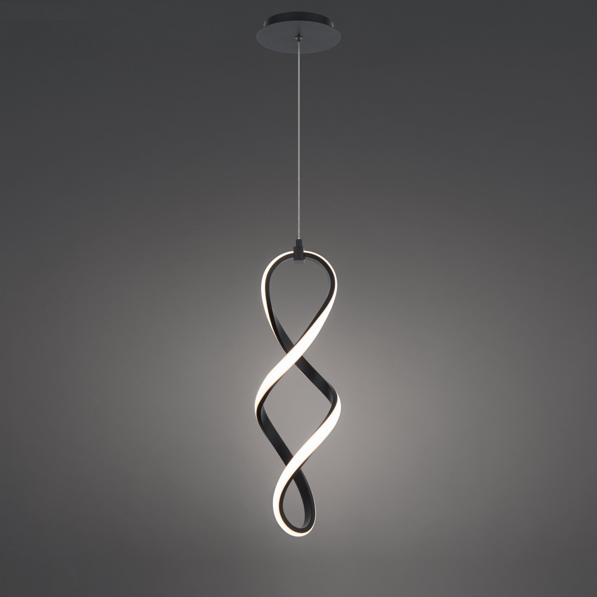 Interlace 21" LED Mini Pendant, Black Finish - Bees Lighting