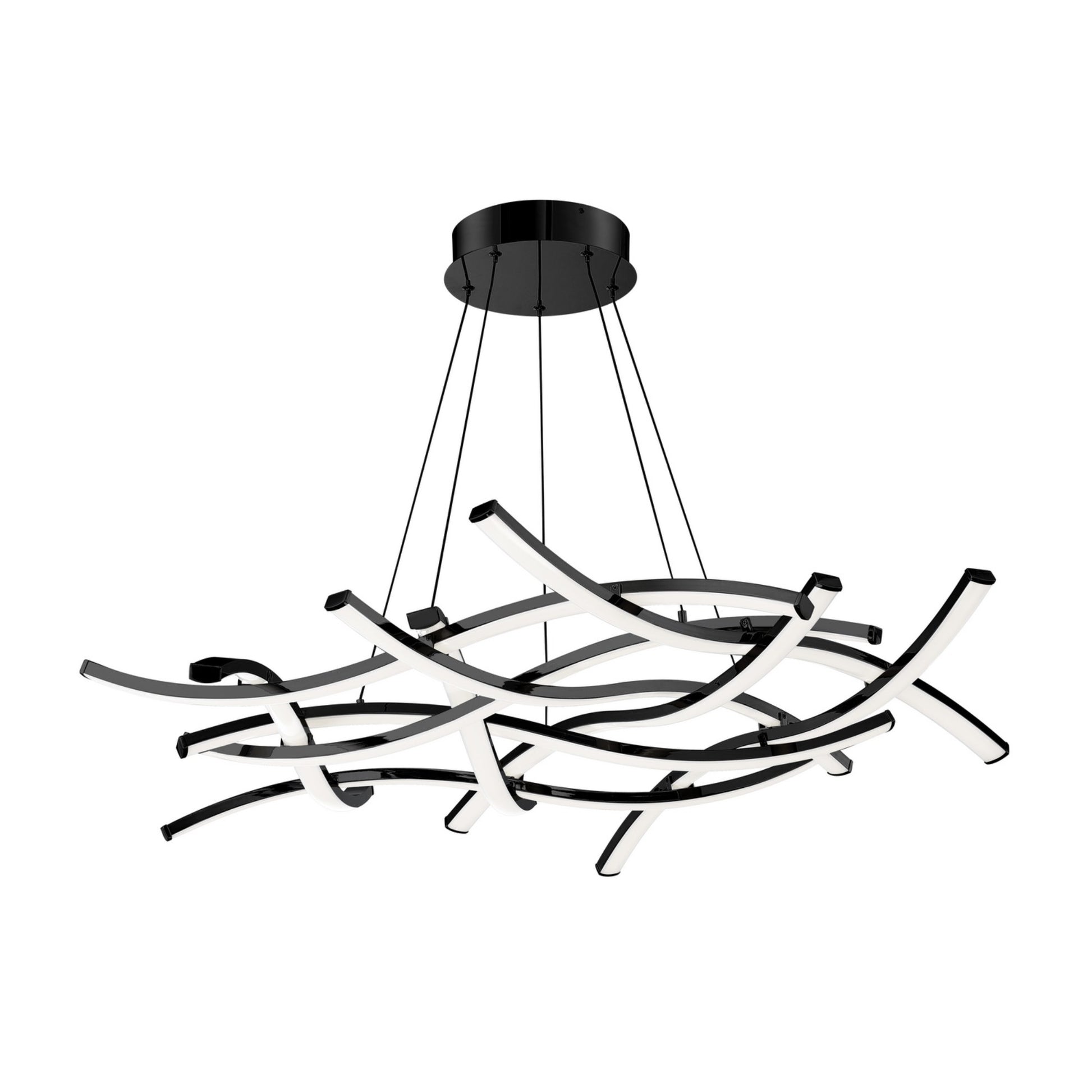 Divergence 44" LED Chandelier, Black Finish - Bees Lighting