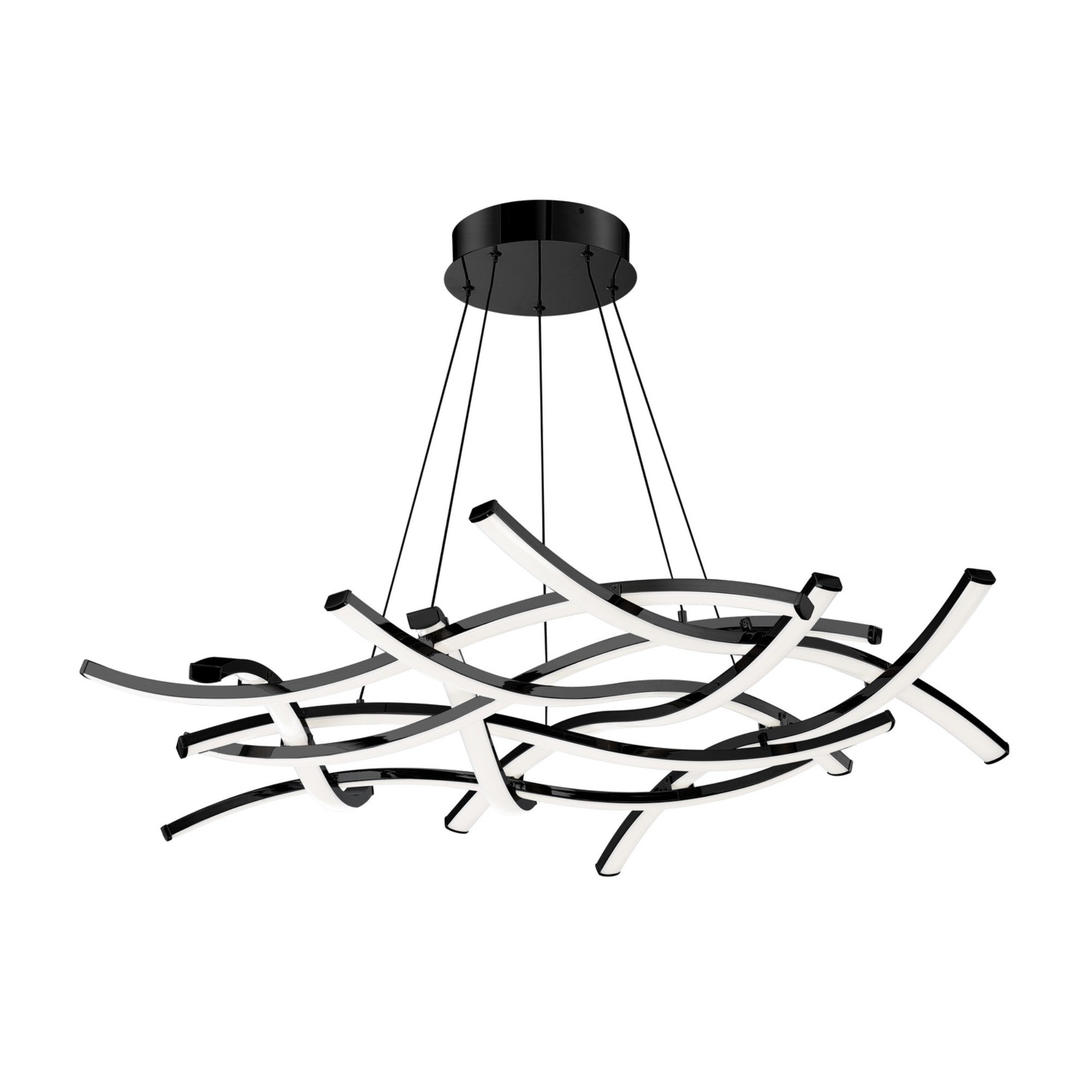 Divergence 44" LED Chandelier, Black Finish - Bees Lighting