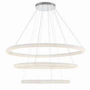 Sassi 3-Tiers 60" LED Grand Chandelier, Chrome Finish with Crystals - Bees Lighting