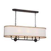Kichler Heddle Chandelier With Fabric Drum Shade - Bees Lighting