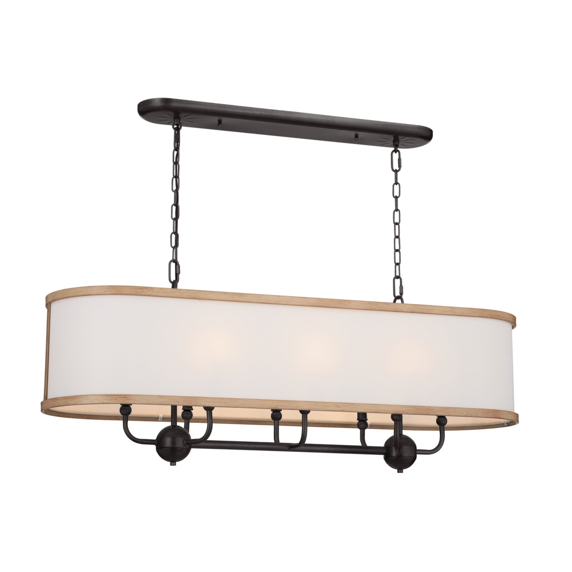 Kichler Heddle Chandelier With Fabric Drum Shade - Bees Lighting