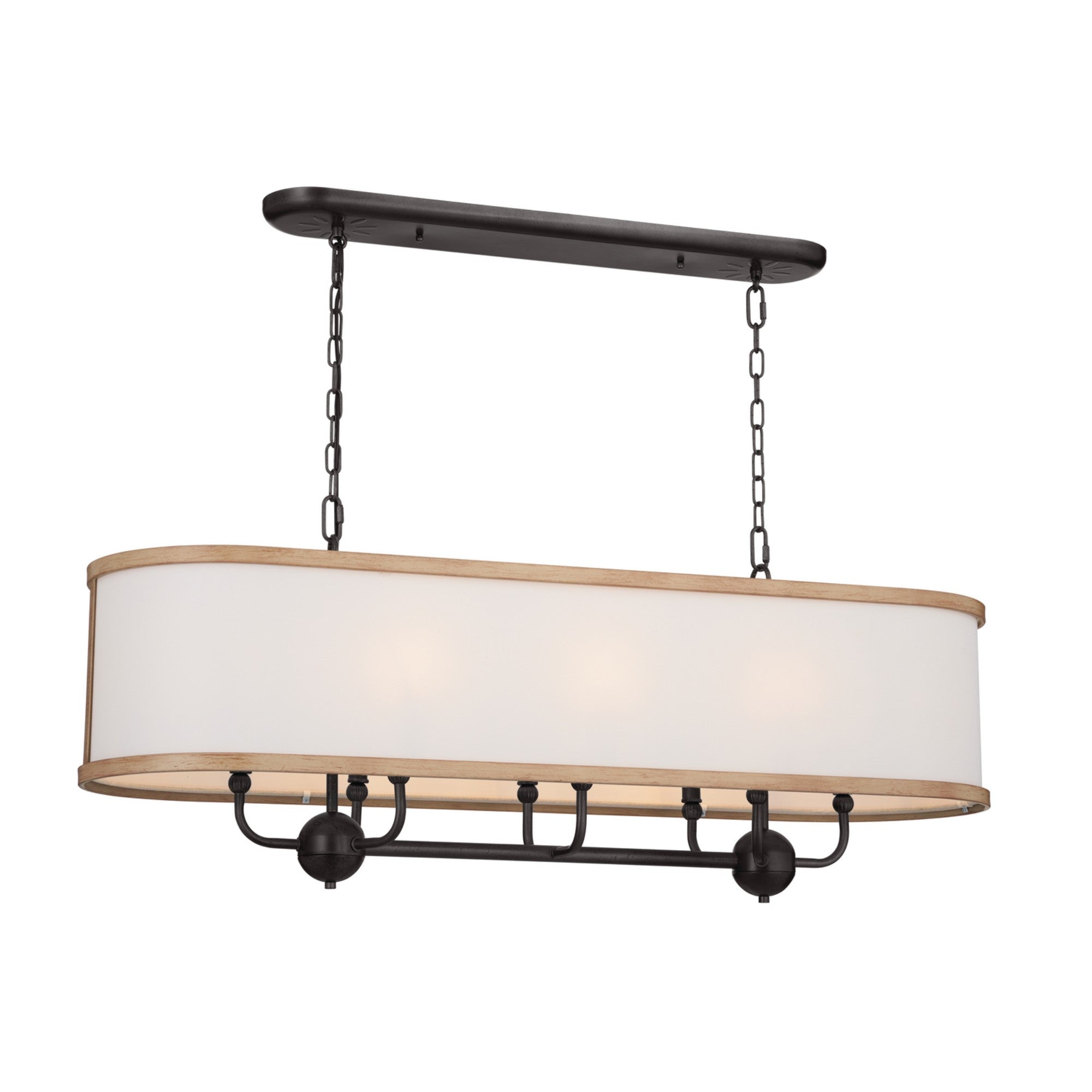 Kichler Heddle Chandelier With Fabric Drum Shade - Bees Lighting