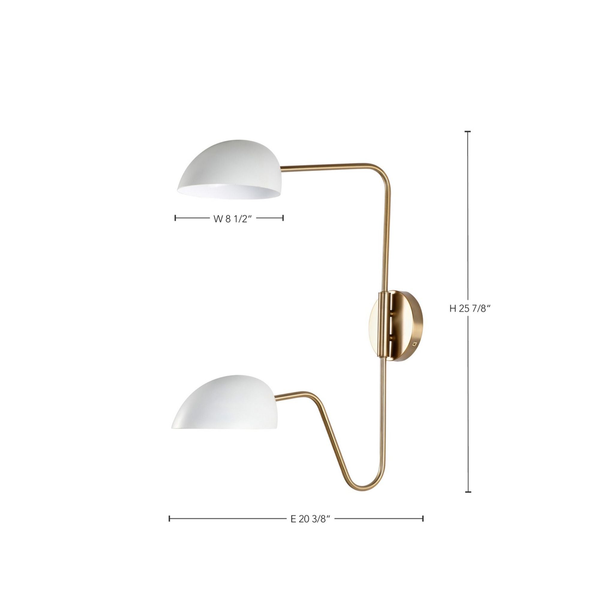Trilby 25" Swing Arm Wall Sconce, White Finish - Bees Lighting