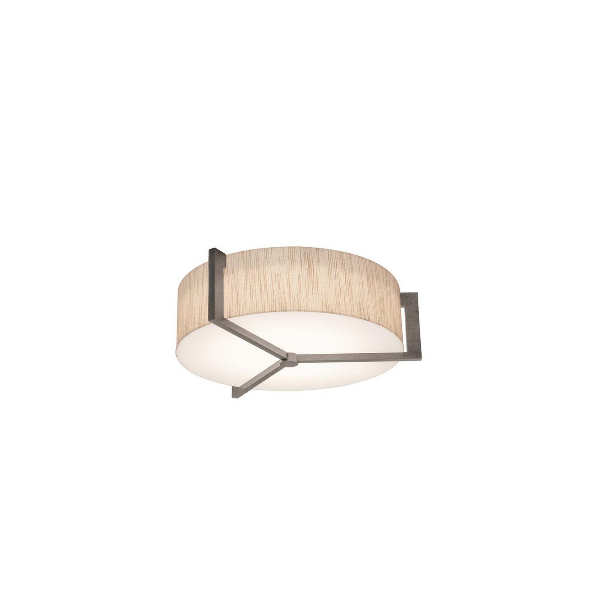 Apex 14" LED Flush Mount, Jute/Weathered Grey Finish - Bees Lighting