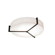 Apex 21" LED Flush Mount, Linen White/Espresso Finish - Bees Lighting