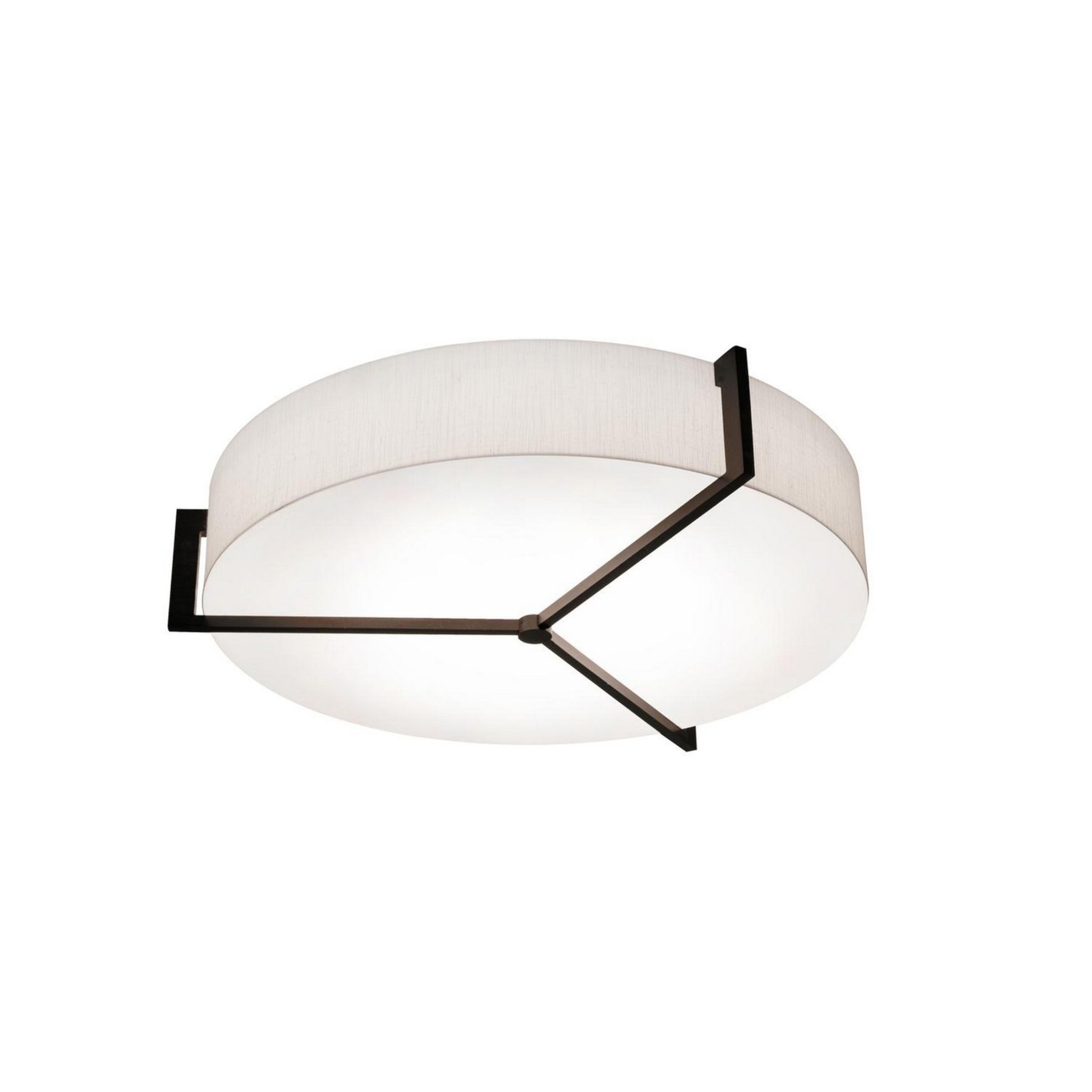 Apex 21" LED Flush Mount, Linen White/Espresso Finish - Bees Lighting